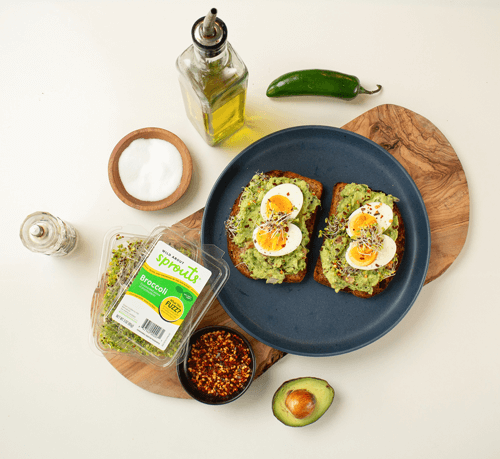 AVOCADO TOAST With Broccoli Sprout Guacamole