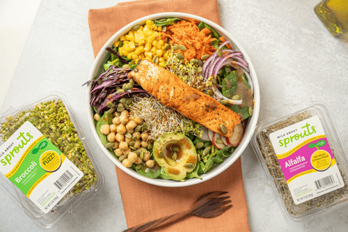Colorful Salmon Salad with Avocado & Chickpeas